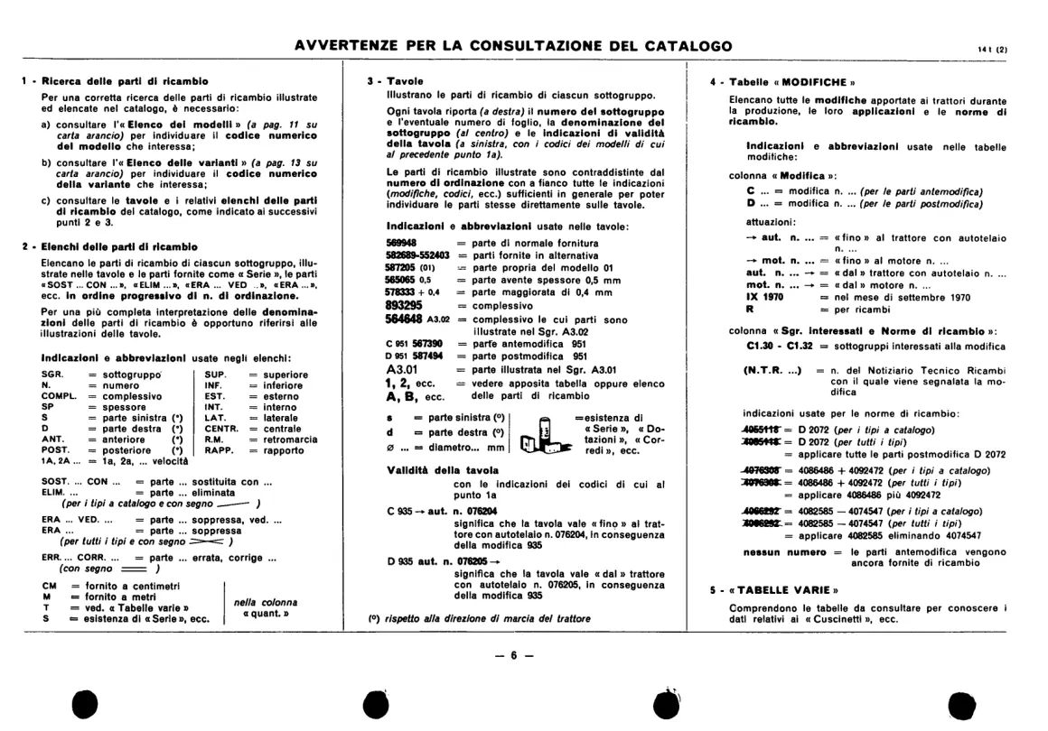 Fiat 880 DT5 Tractor Parts Manual preview page 5