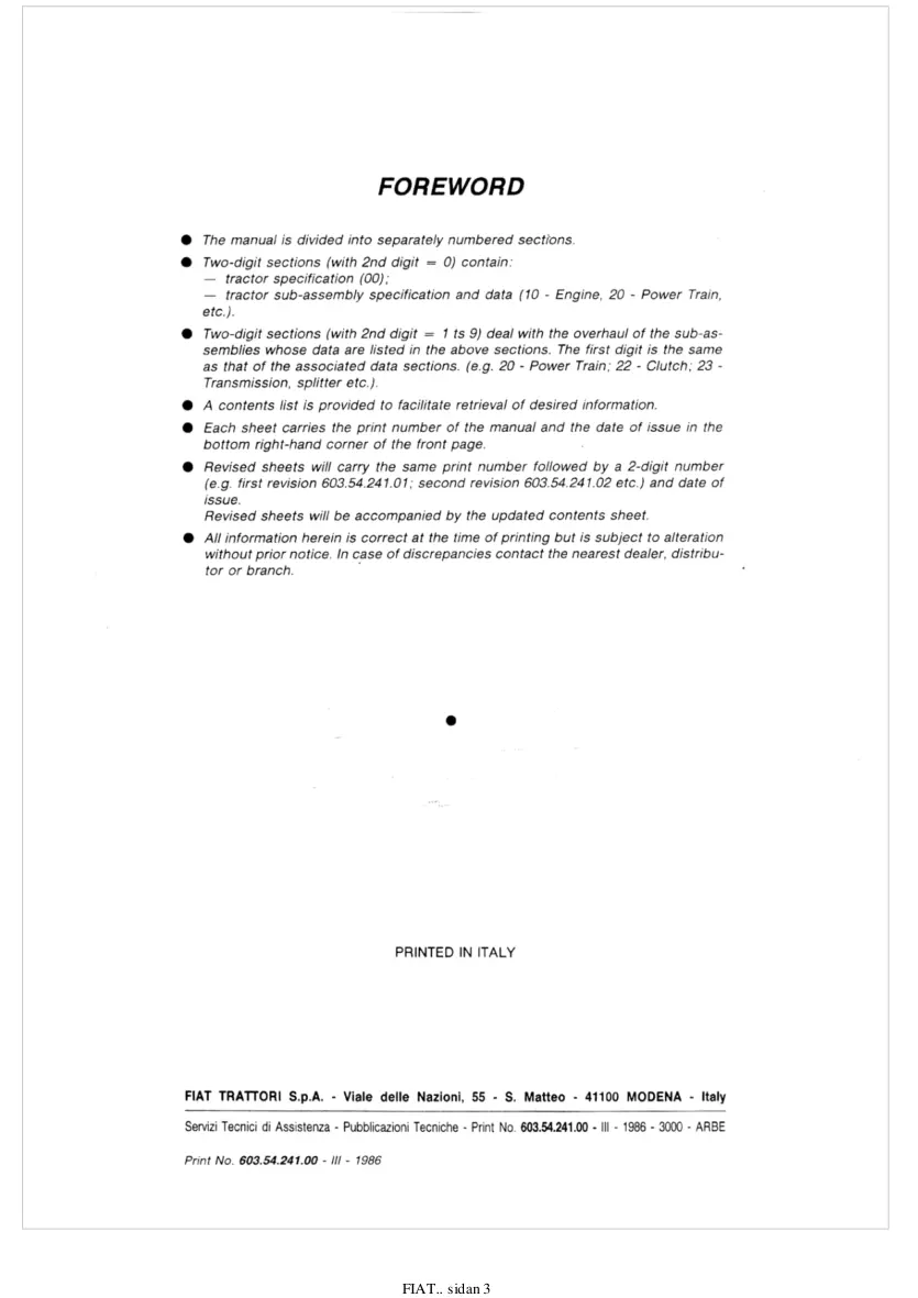 Fiat 90 Series Tractors (55-90/60-90/70-90/80-90/90-90/100-90) Service & Repair Manual preview page 3