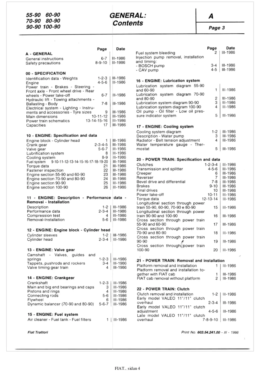 Fiat 90 Series Tractors (55-90/60-90/70-90/80-90/90-90/100-90) Service & Repair Manual preview page 4