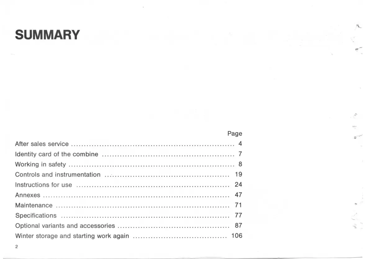 Fiatagri Laverda 3650 3750 Combine Operator's Manual preview page 5