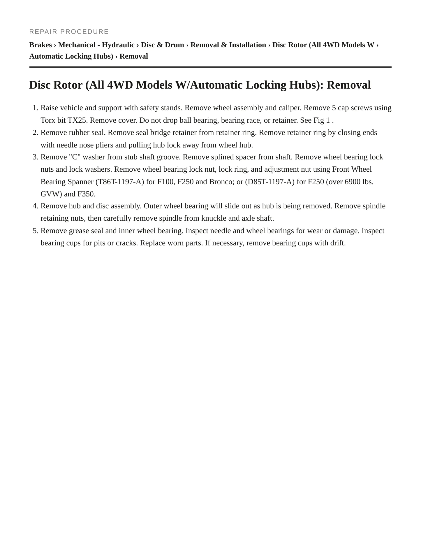 1986 Ford F-350 Service and Repair Manual preview page 3