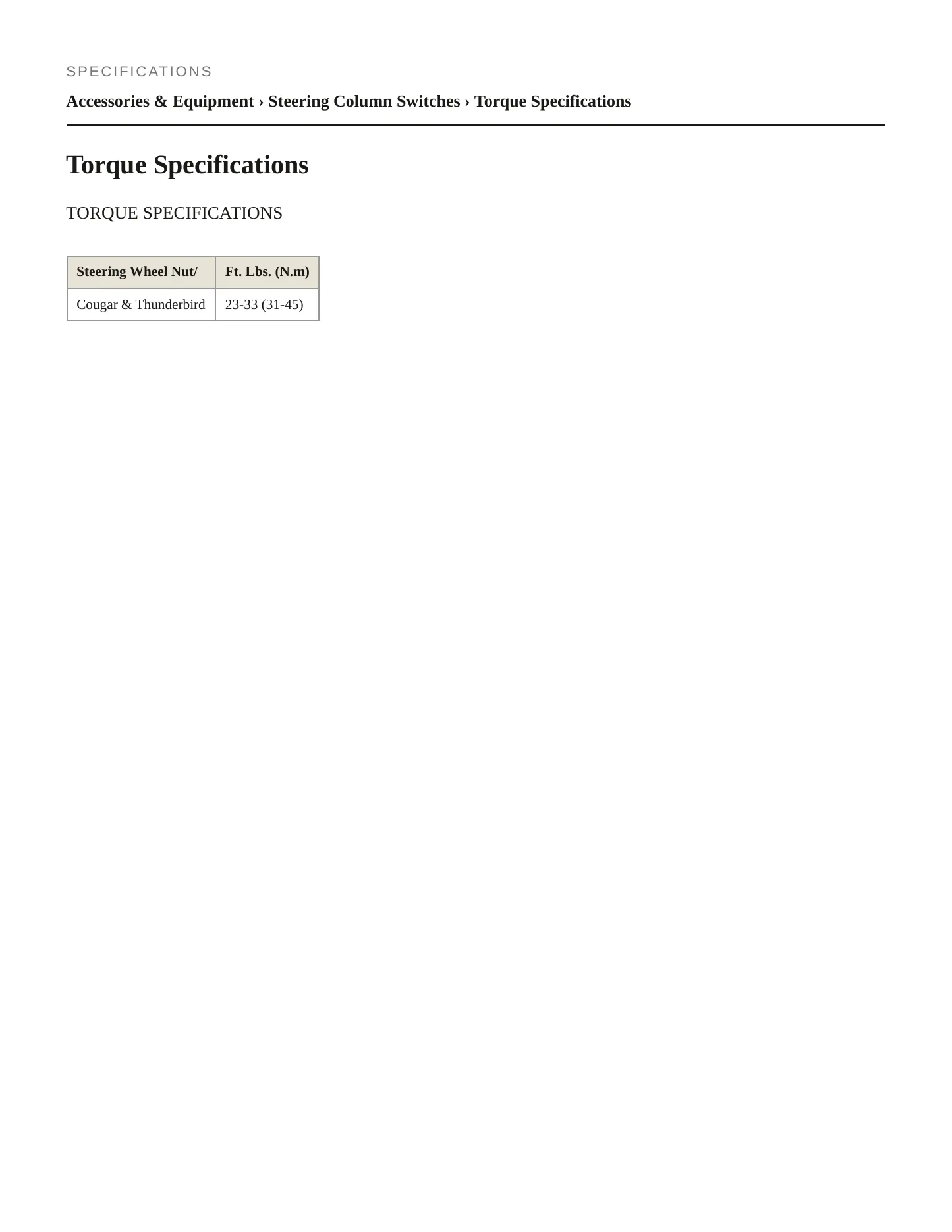 1989 Ford Thunderbird service manual page 2