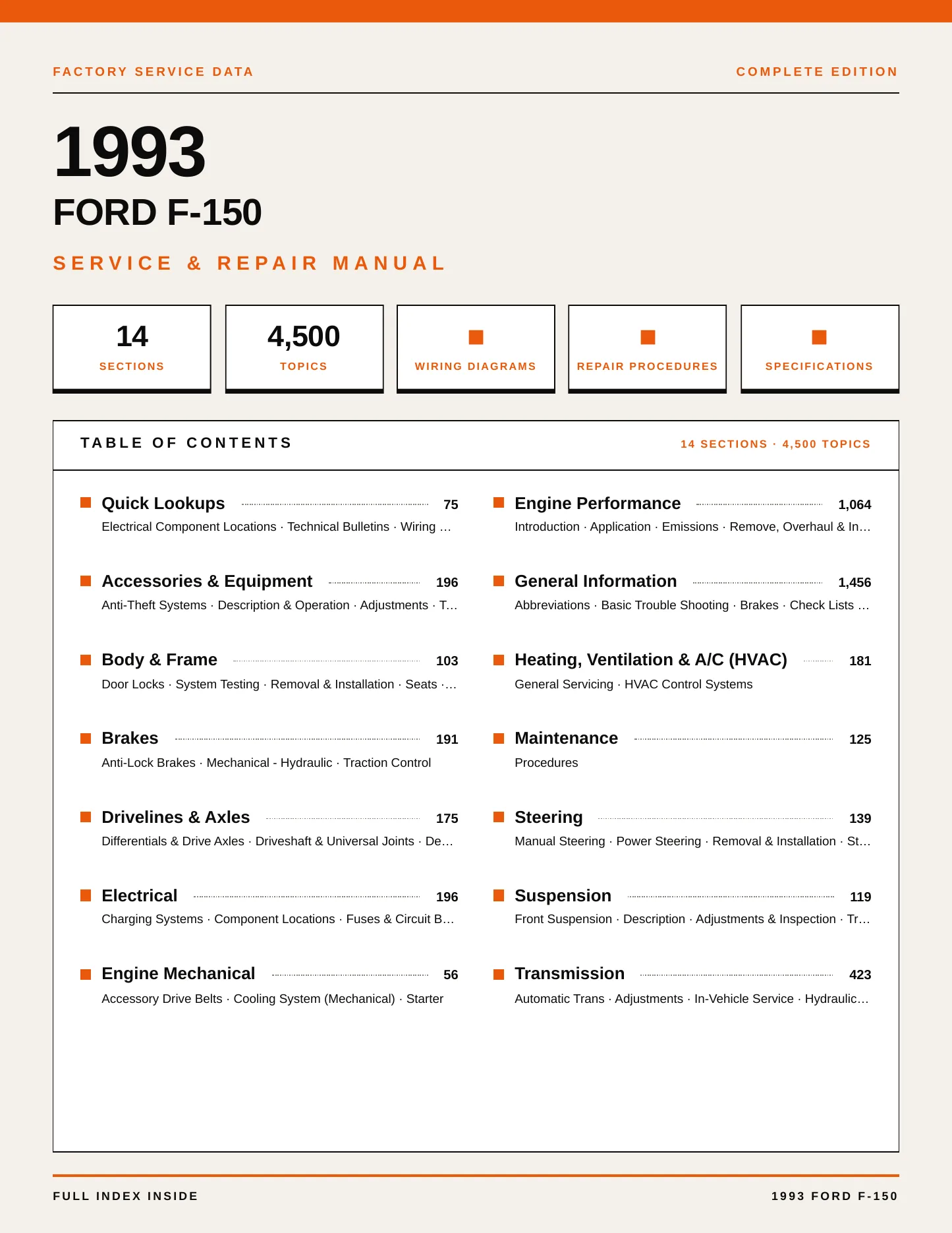 1993 Ford F-150 service manual page 1