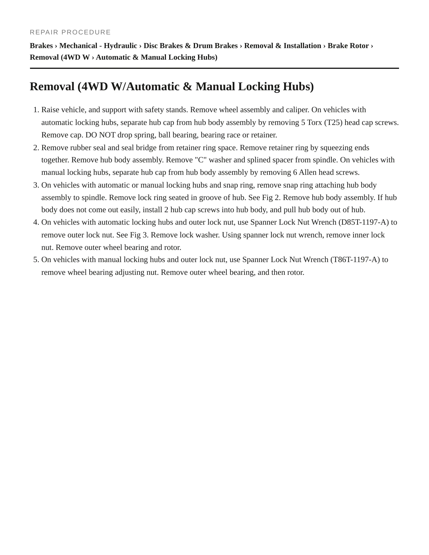 1996 Ford Bronco Service and Repair Manual preview page 5