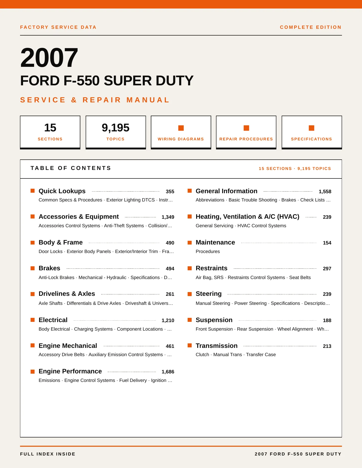 2007 Ford F-550 Super Duty service manual page 1