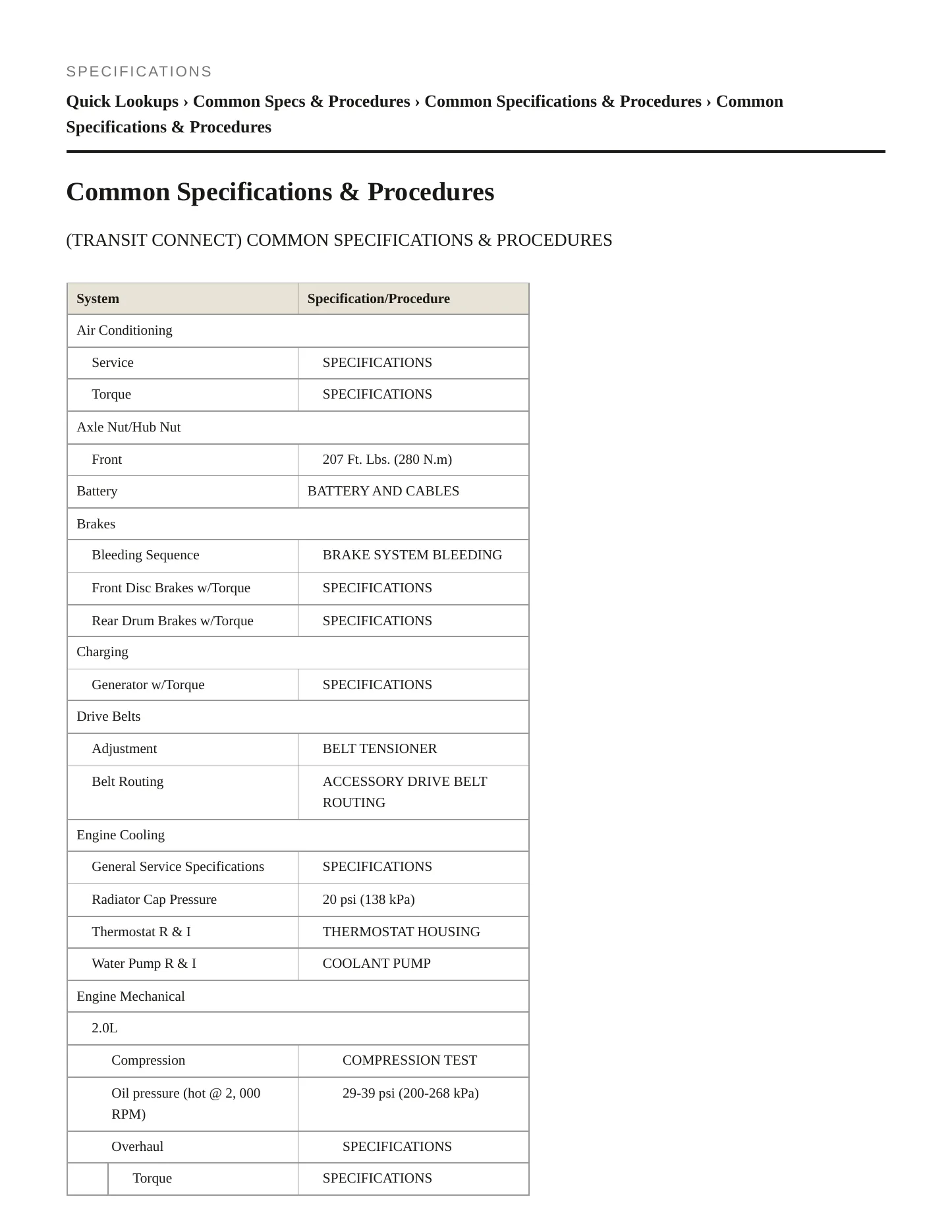 2012 Ford Transit Connect Service and Repair Manual preview page 2