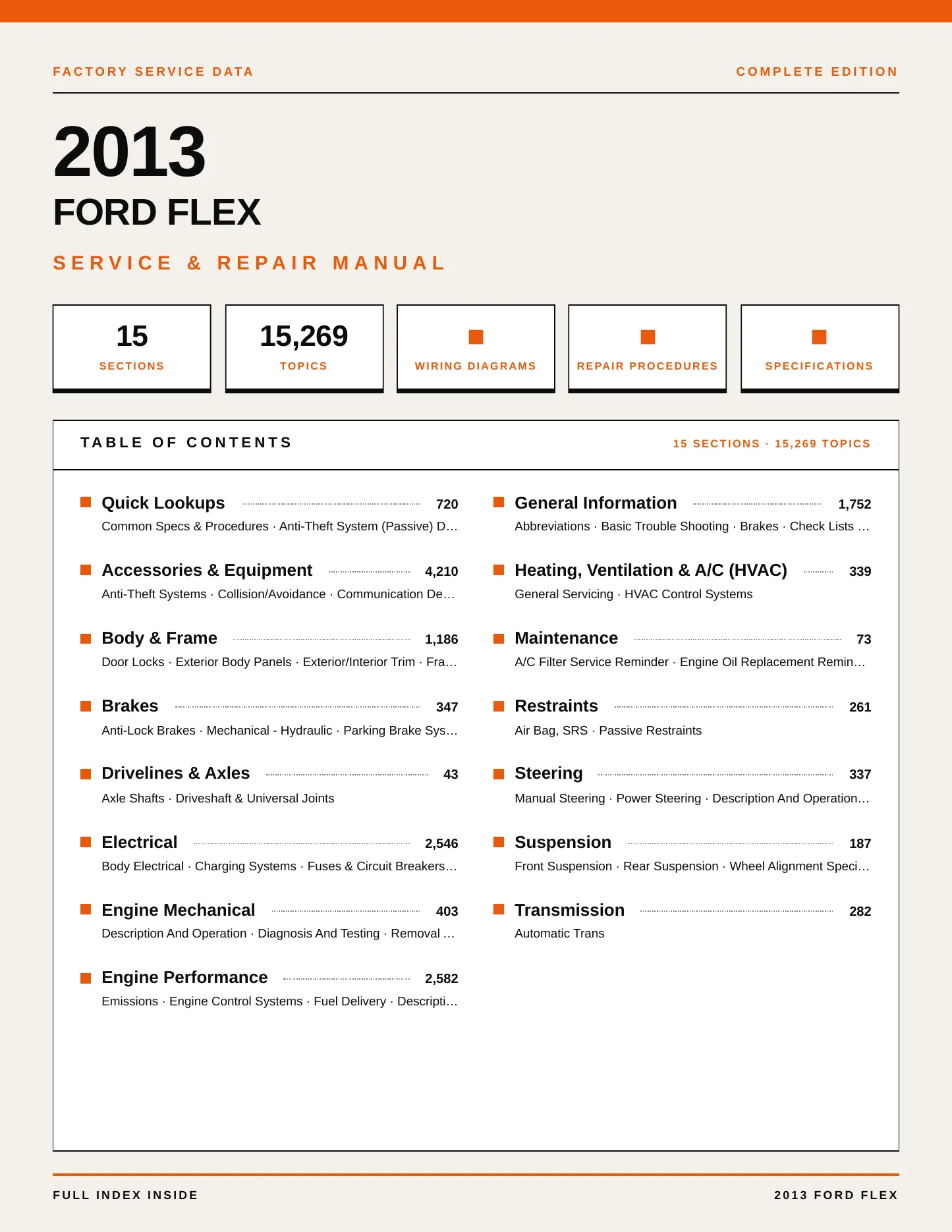 2013 Ford Flex service manual page 1