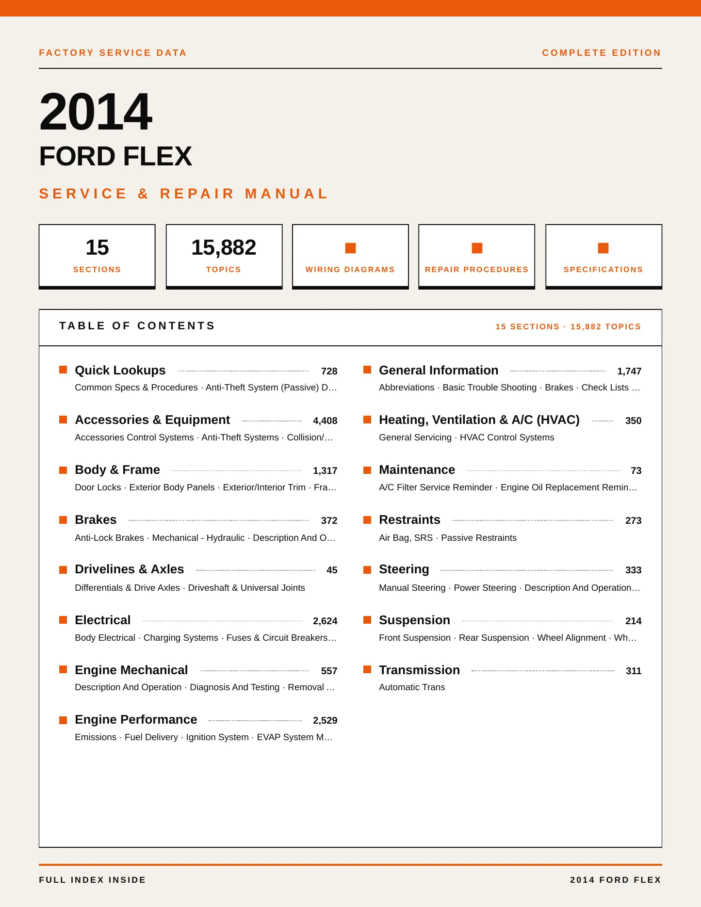 2014 Ford Flex service manual page 1