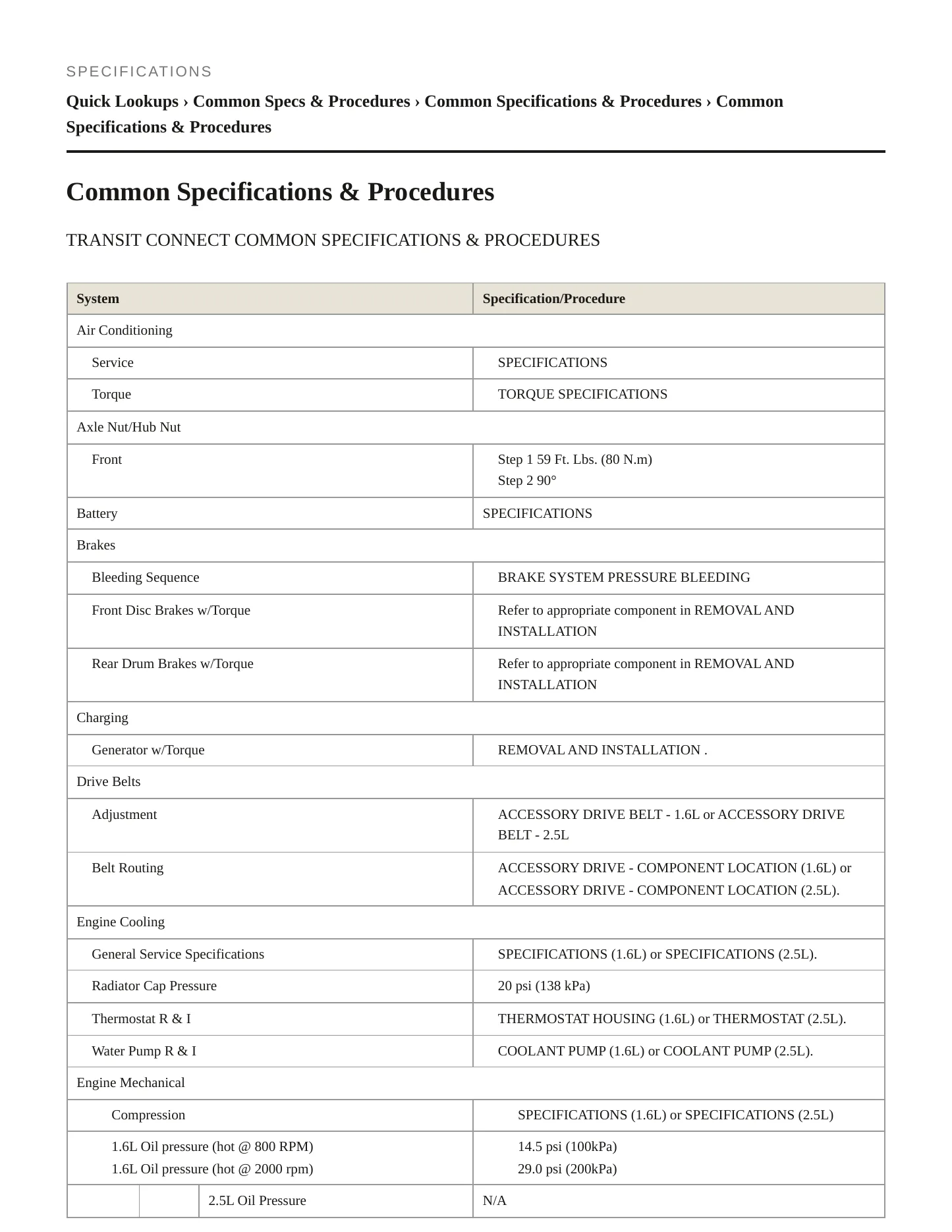 2014 Ford Transit Connect Service and Repair Manual preview page 2