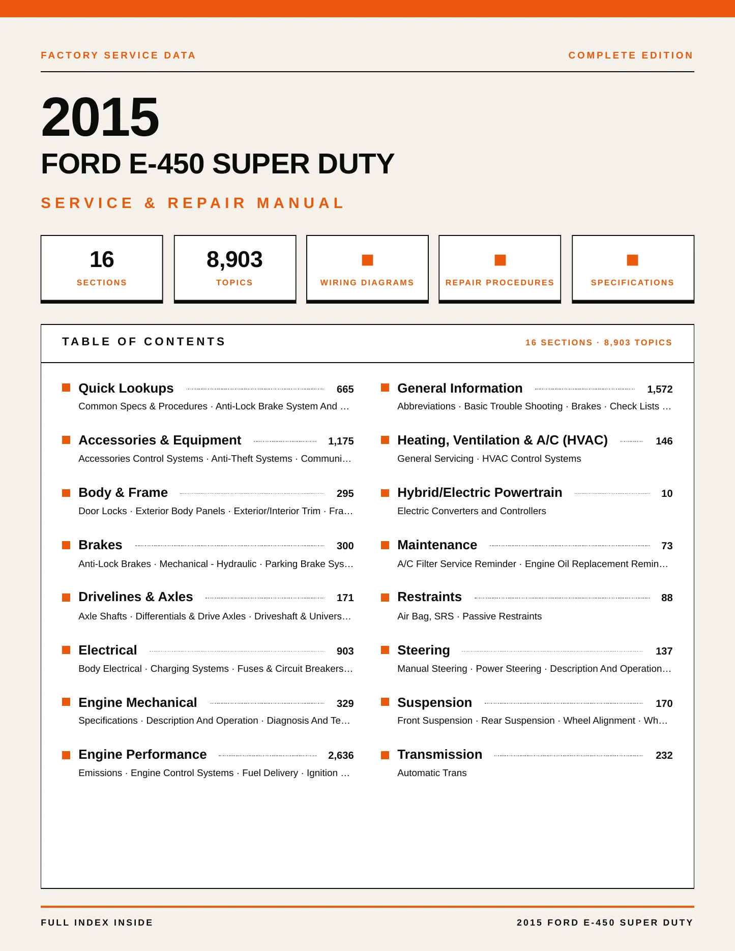 2015 Ford E-450 Super Duty service manual page 1