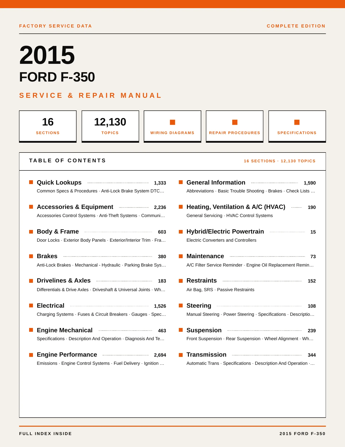 2015 Ford F-350 service manual page 1