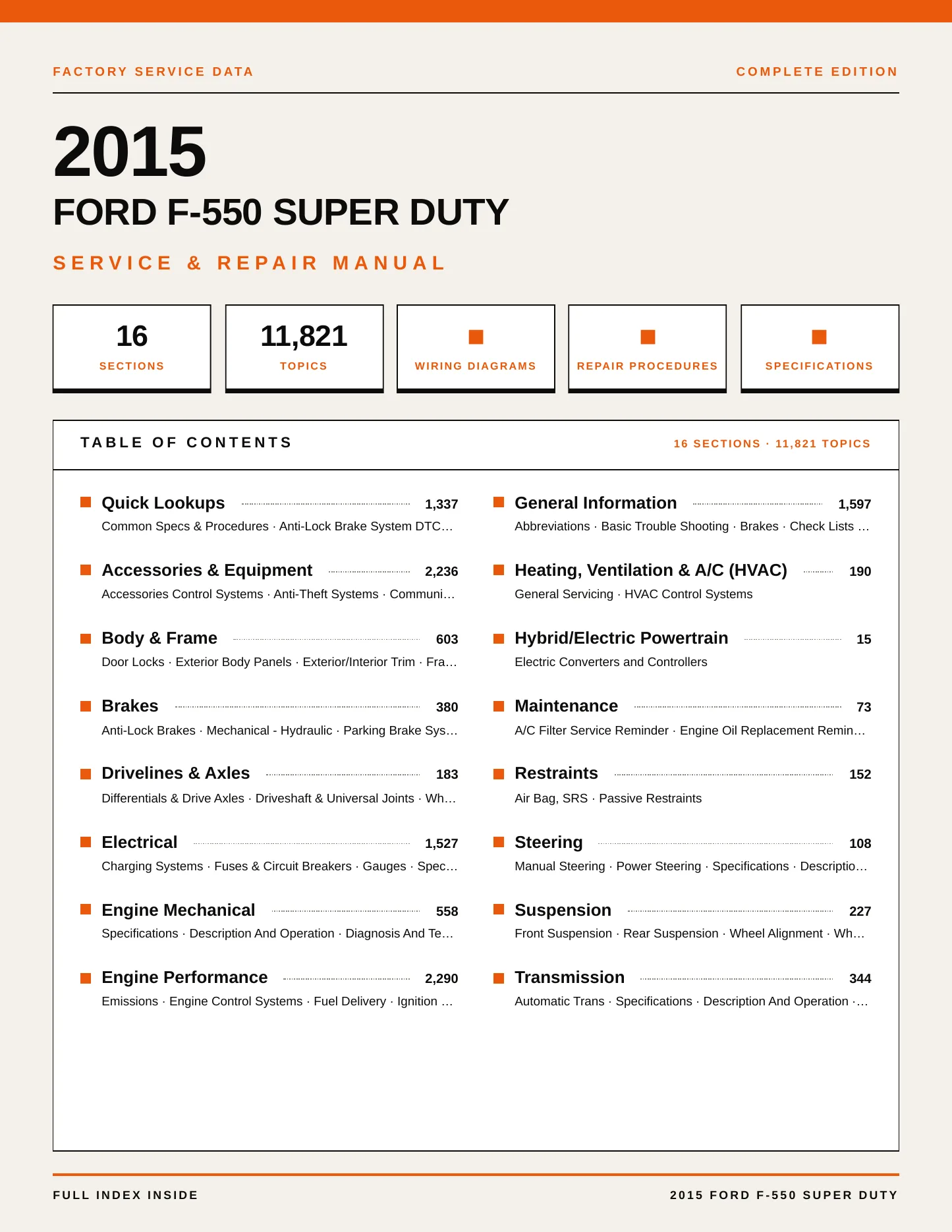 2015 Ford F-550 Super Duty service manual page 1