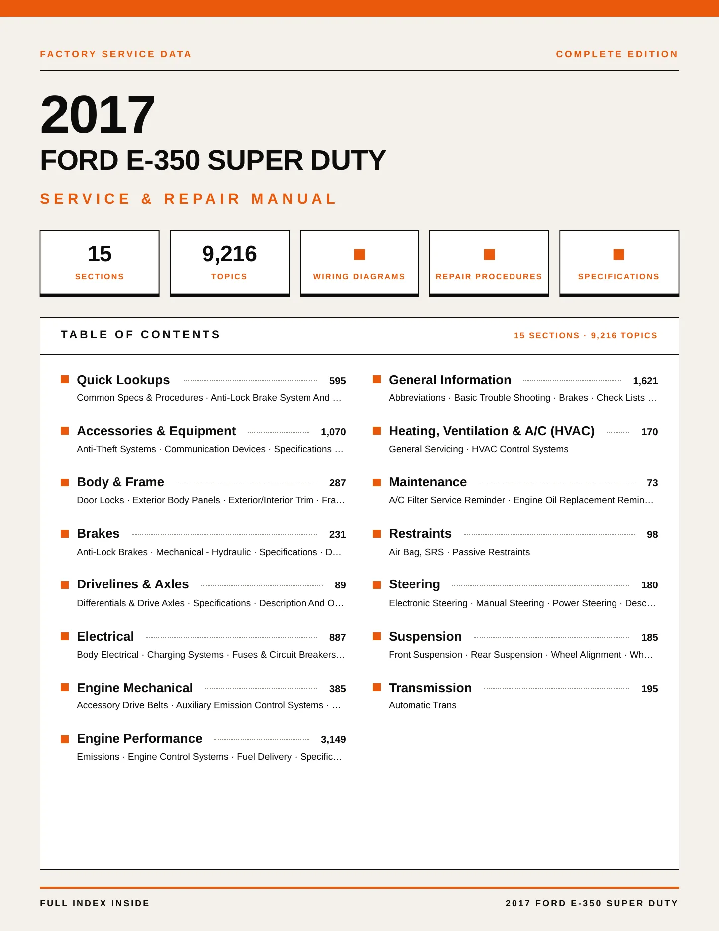 2017 Ford E-350 Super Duty service manual page 1