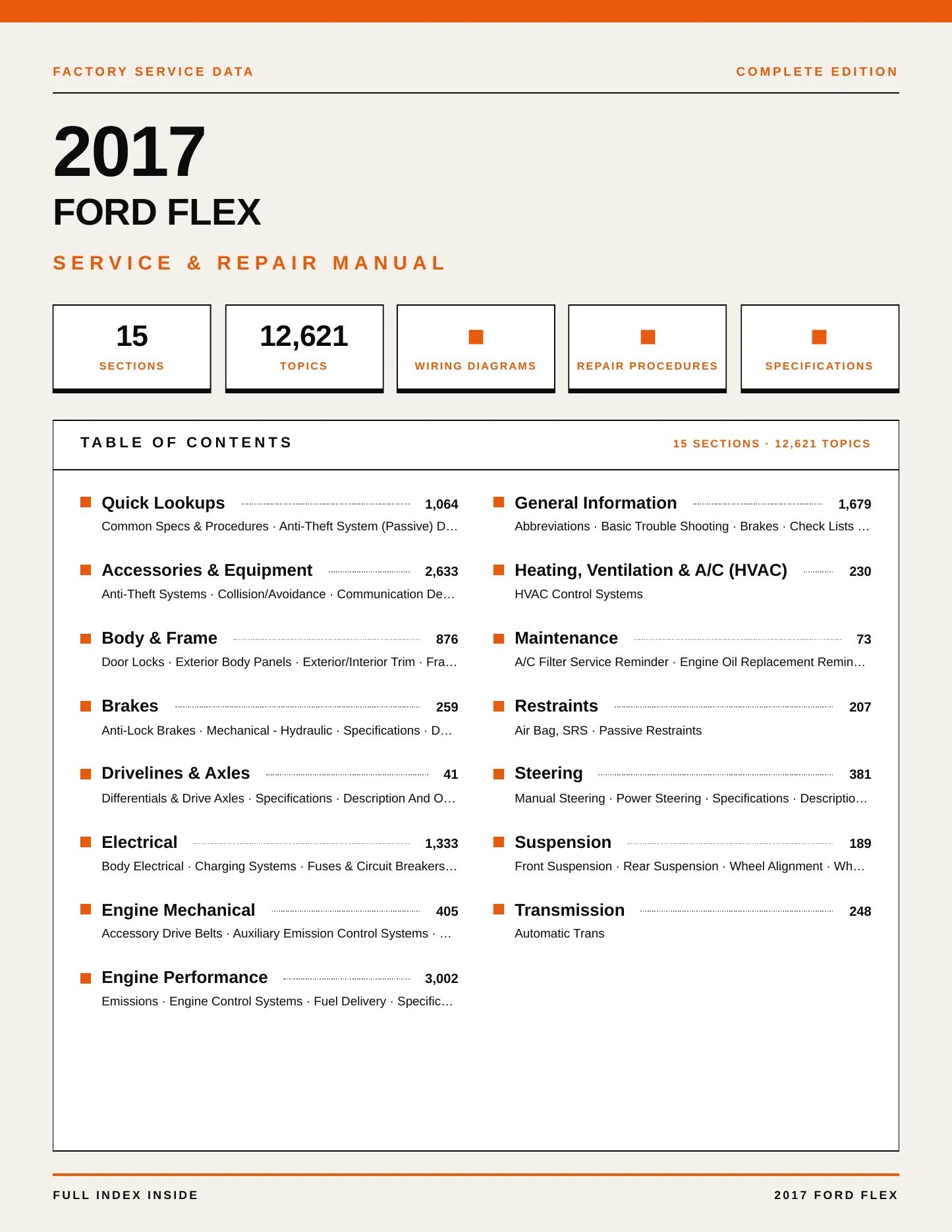 2017 Ford Flex service manual page 1