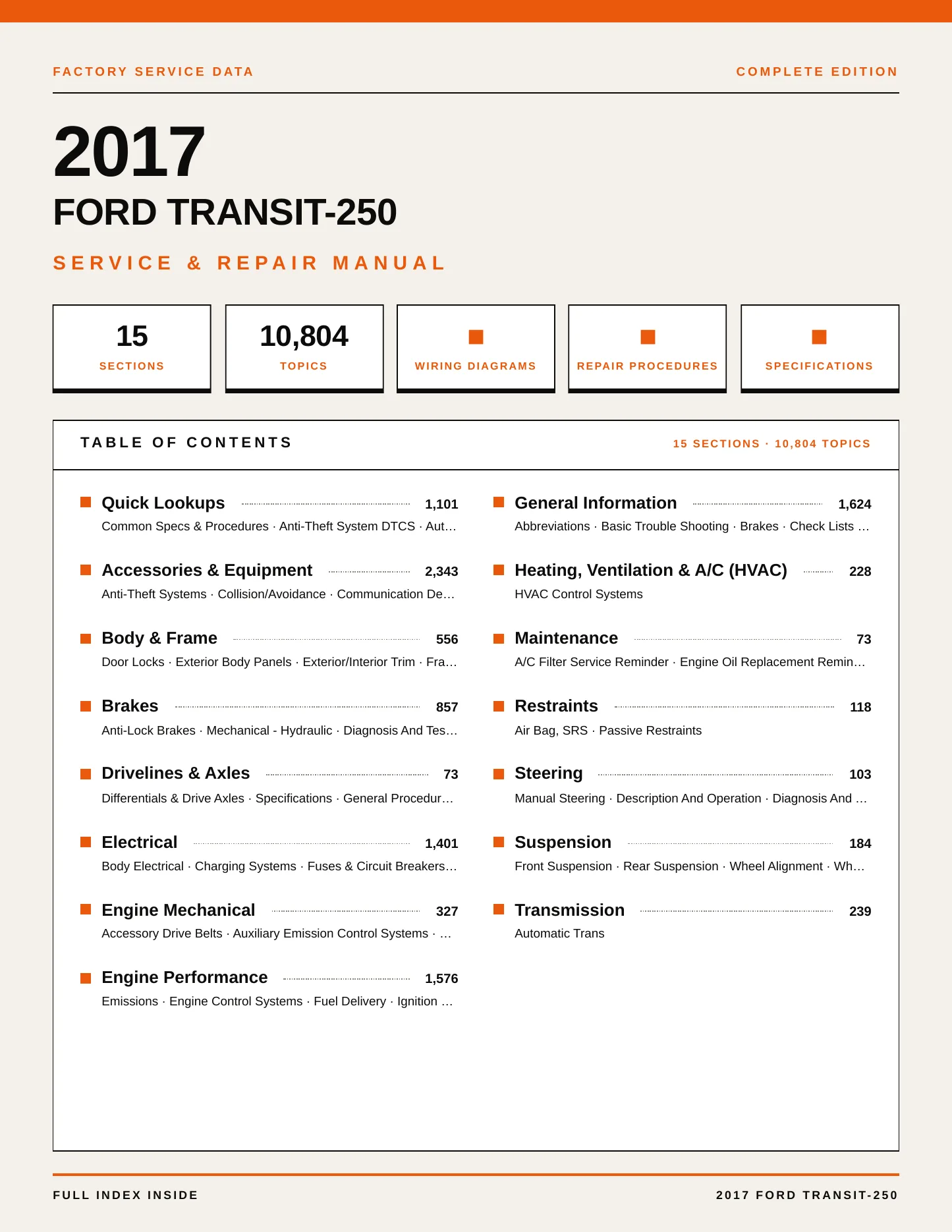 2017 Ford Transit-250 service manual page 1