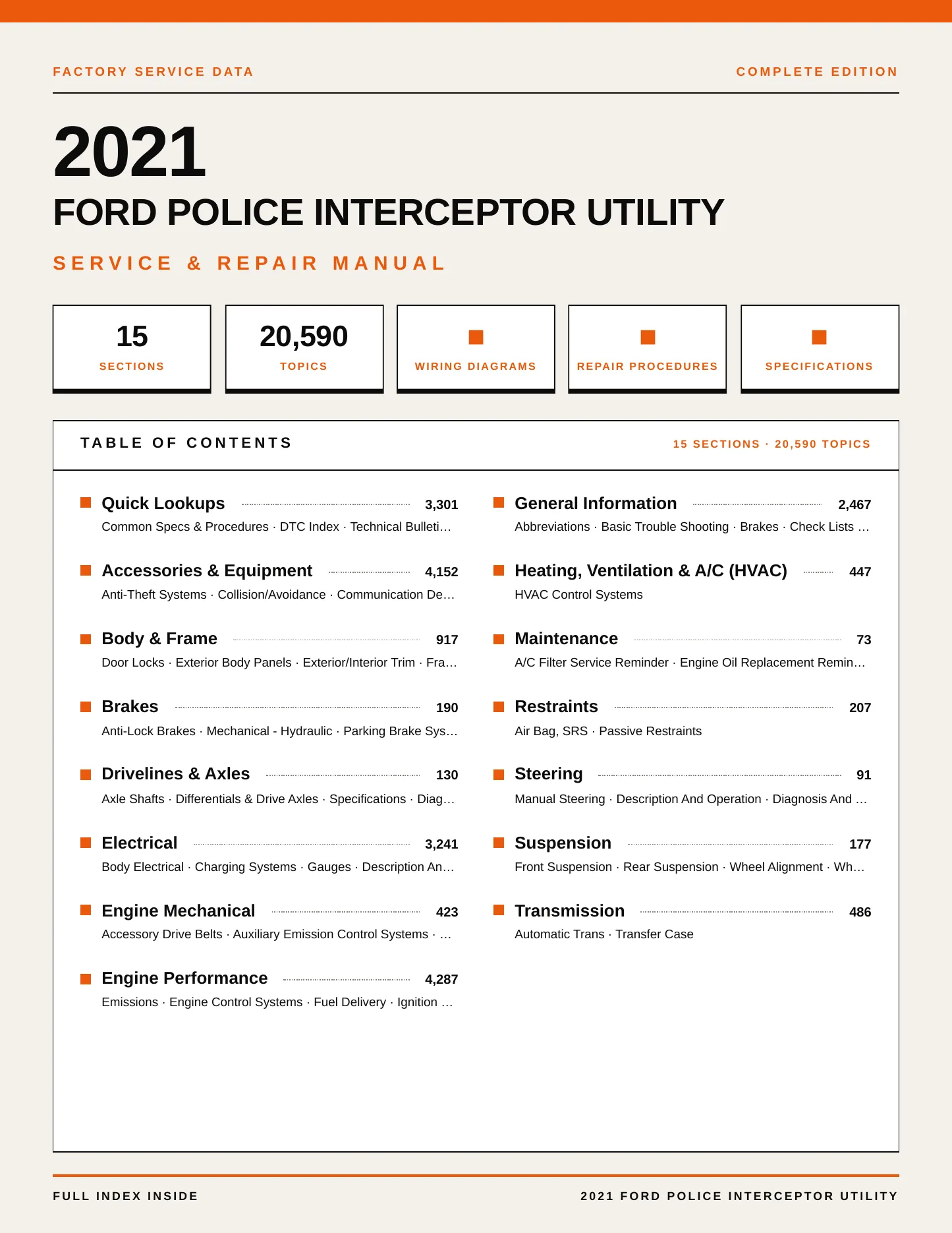 2021 Ford Police Interceptor Utility service manual page 1