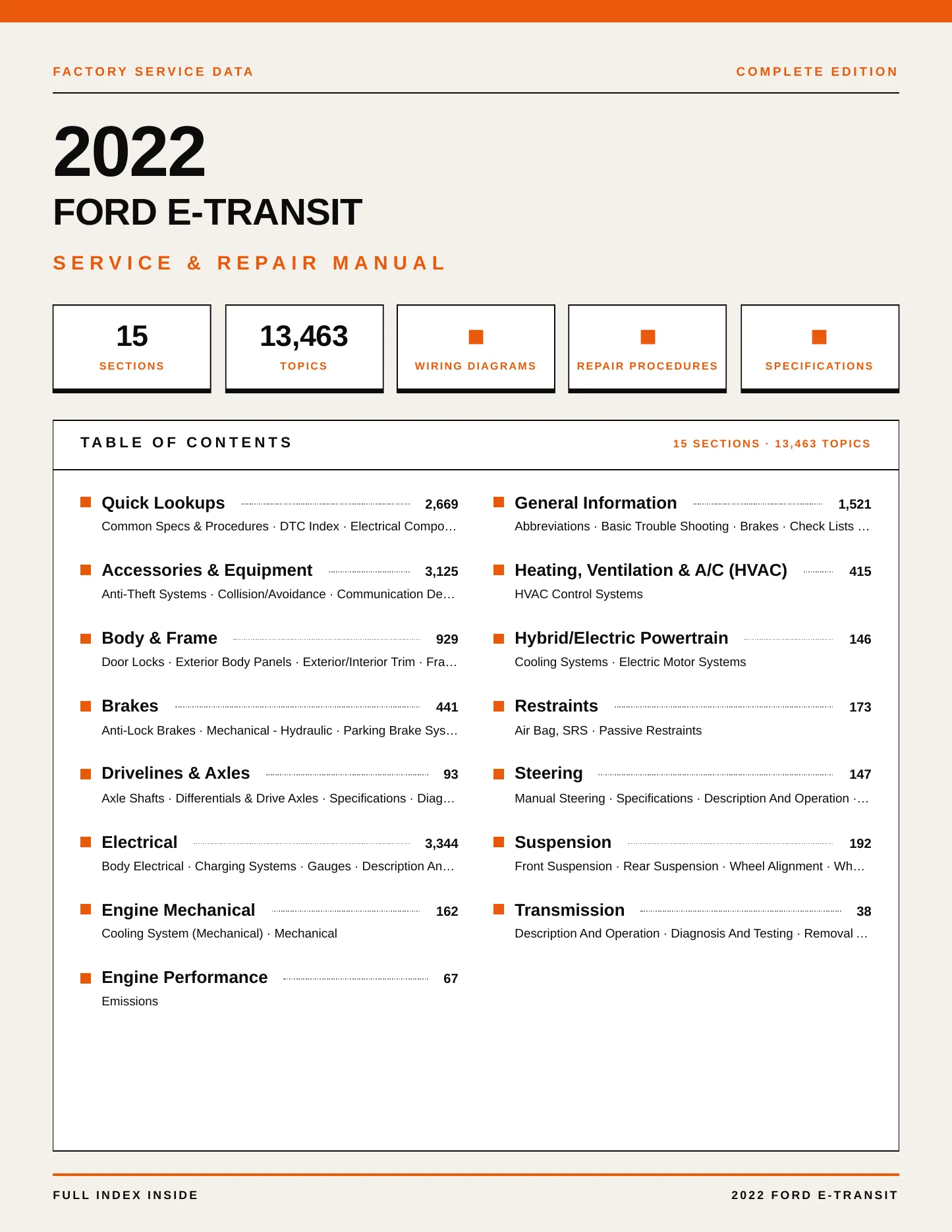 2022 Ford E-Transit service manual page 1