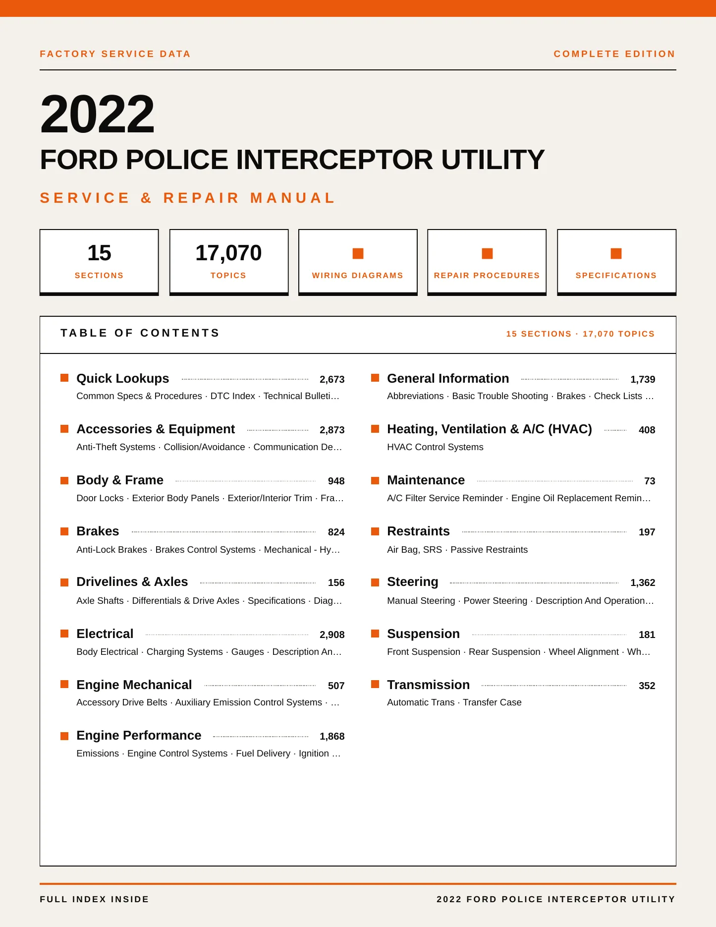 2022 Ford Police Interceptor Utility service manual page 1