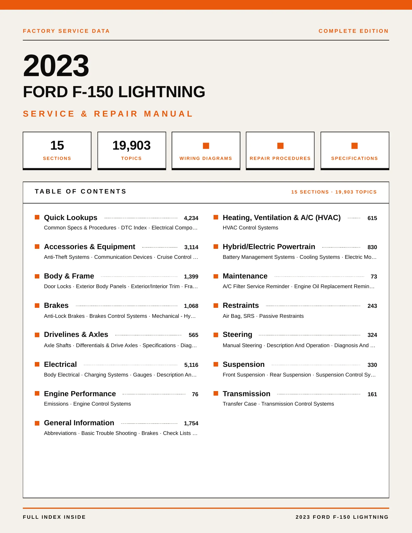 2023 Ford F-150 Lightning service manual page 1