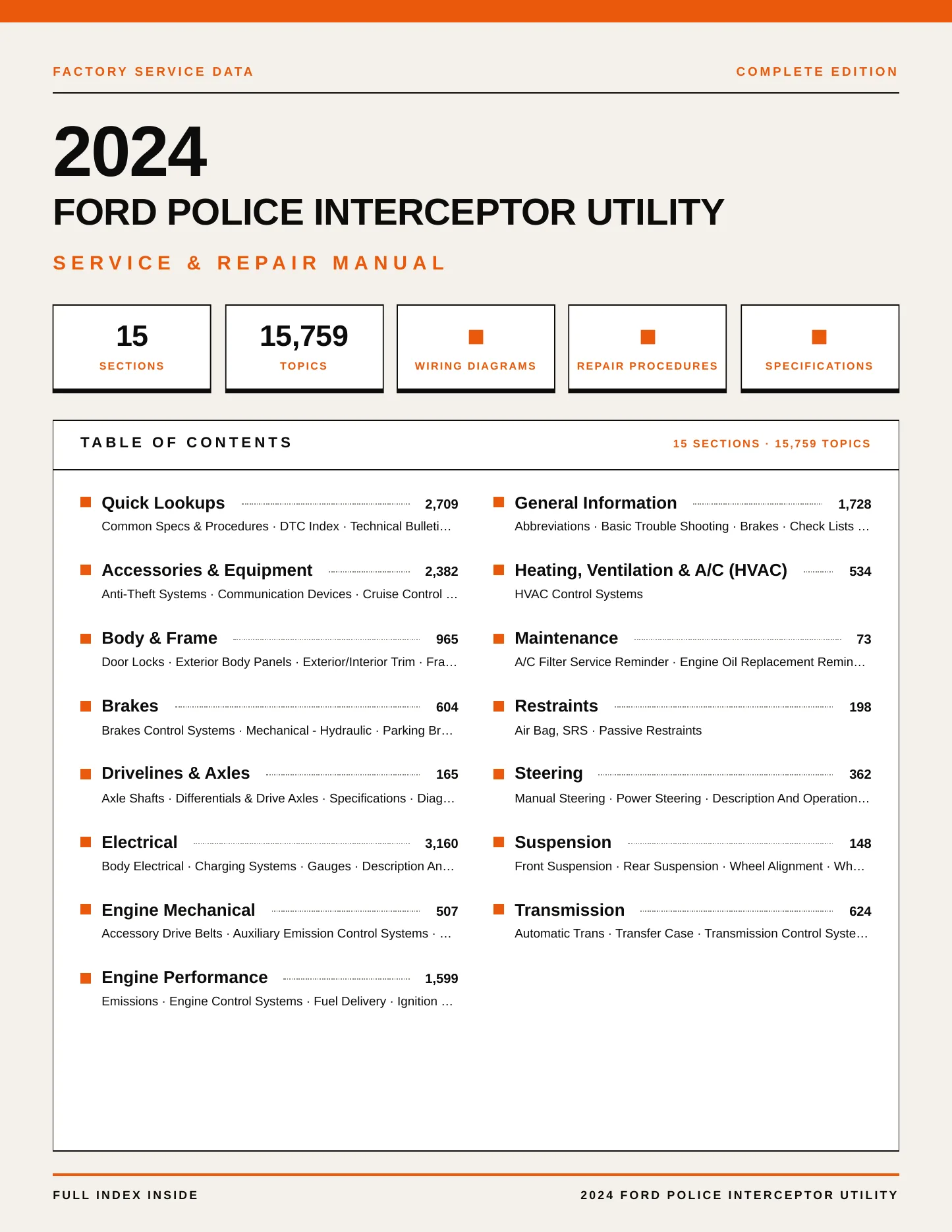 2024 Ford Police Interceptor Utility service manual page 1