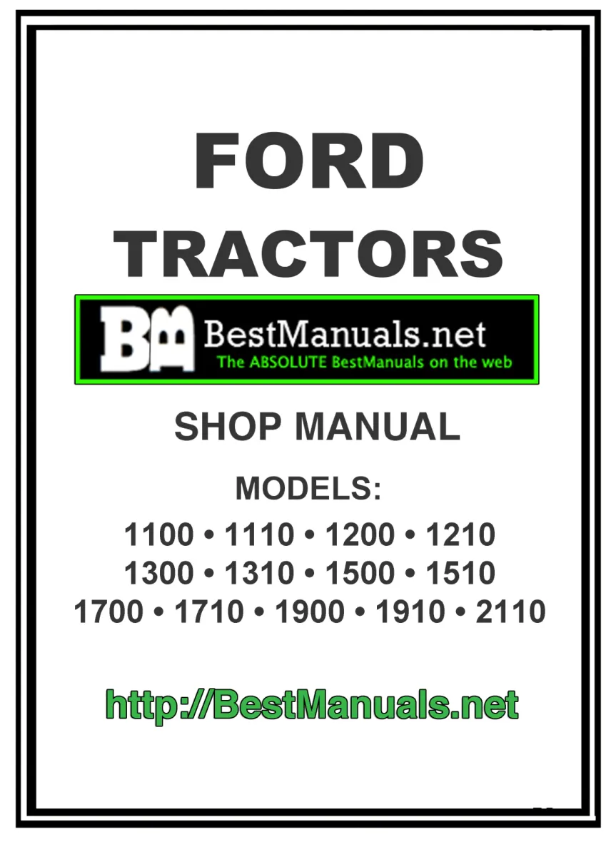 Ford 1700 tractor Service & Repair Manual preview page 1