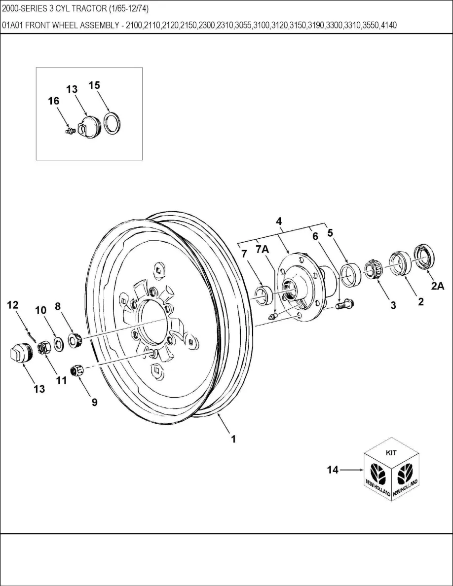 Ford 1965-1974 2000 3 Cylinder Tractor Parts Manual preview page 2