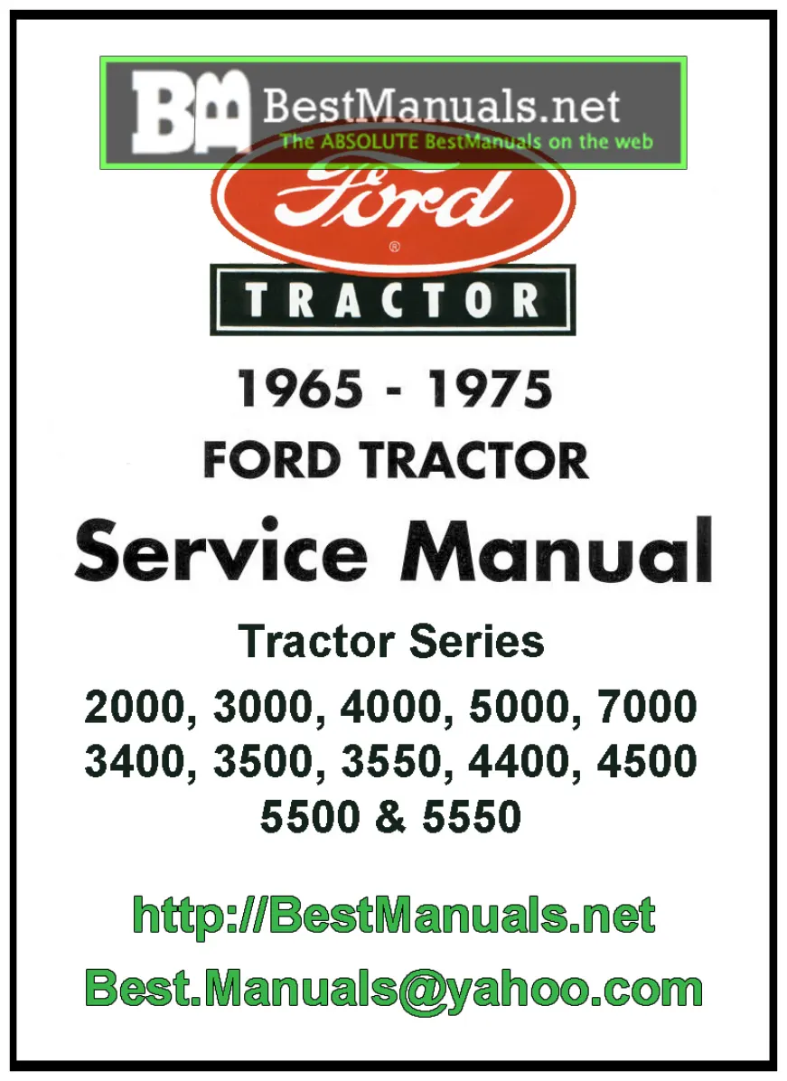 Ford 1965-1975 5000 Tractor Service & Repair Manual preview page 1