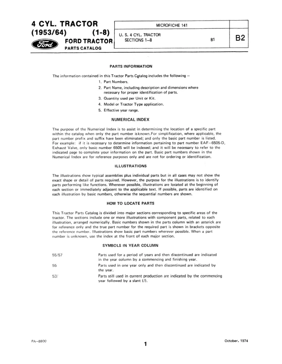 Ford 601 801 Tractor Parts Manual preview page 3