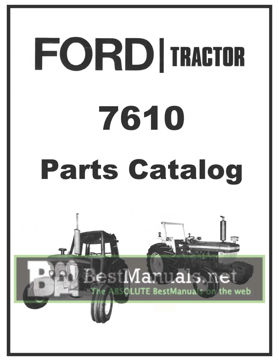 Ford 7610 Tractor Parts Manual preview page 1
