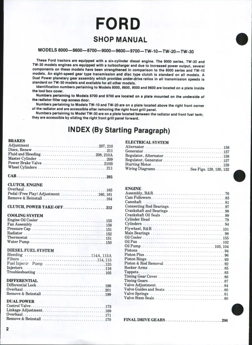 Ford 9600 tractor Service & Repair Manual preview page 1