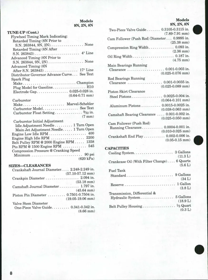 Ford 9N 2N 8N Tractor Service & Repair Manual preview page 4