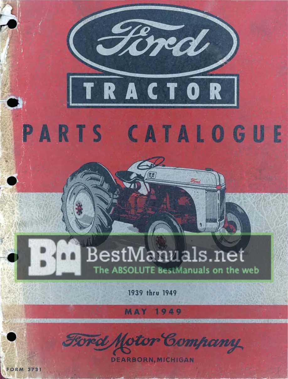Ford 9N 4-cylinder Tractor Parts Manual preview page 1