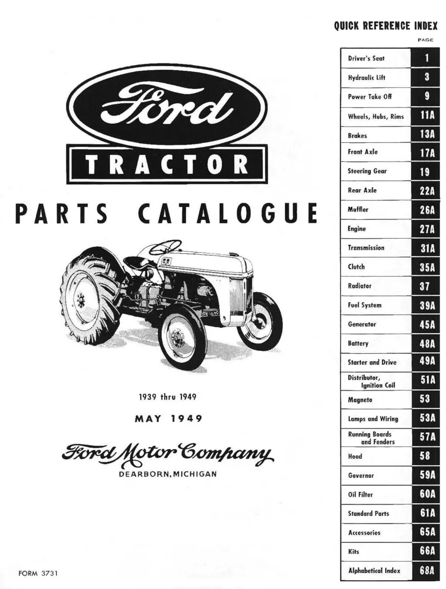 Ford 9N 4-cylinder Tractor Parts Manual preview page 2