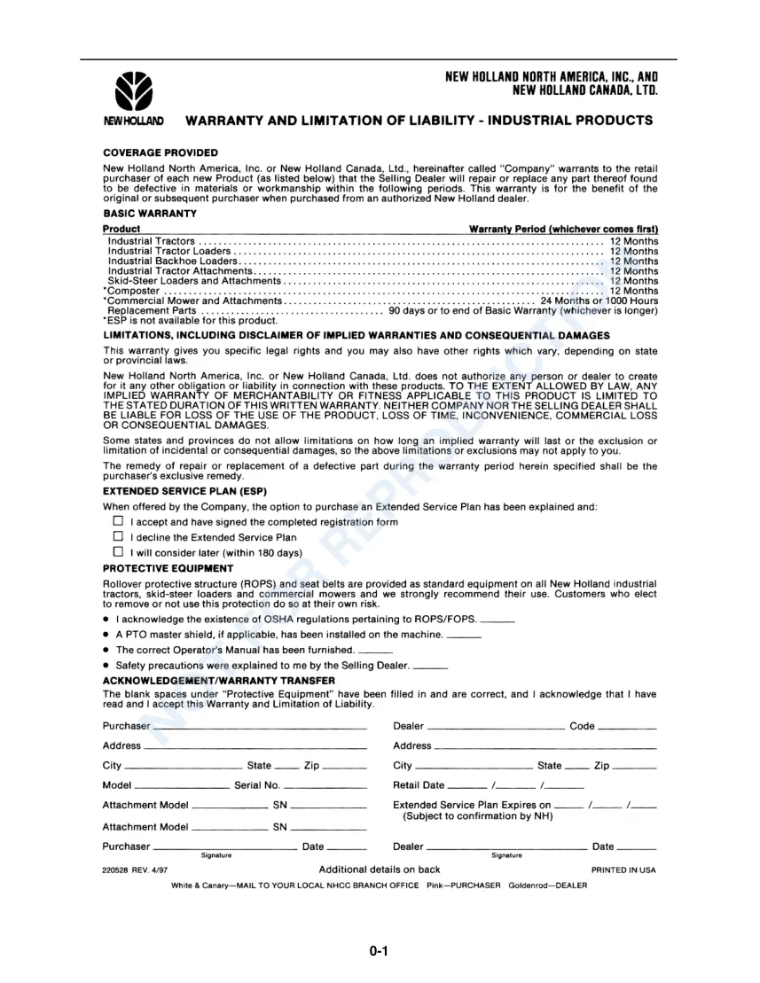 Ford NEW HOLand 345D 445D 545D Tractor Loader Operator's Manual preview page 3