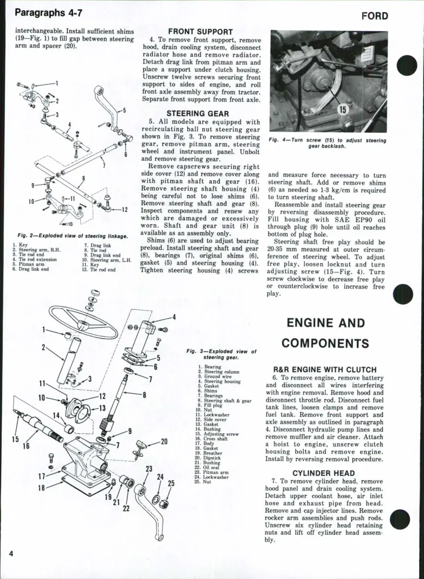 Ford Tractor 1000 - 1600 Service & Repair Manual preview page 3