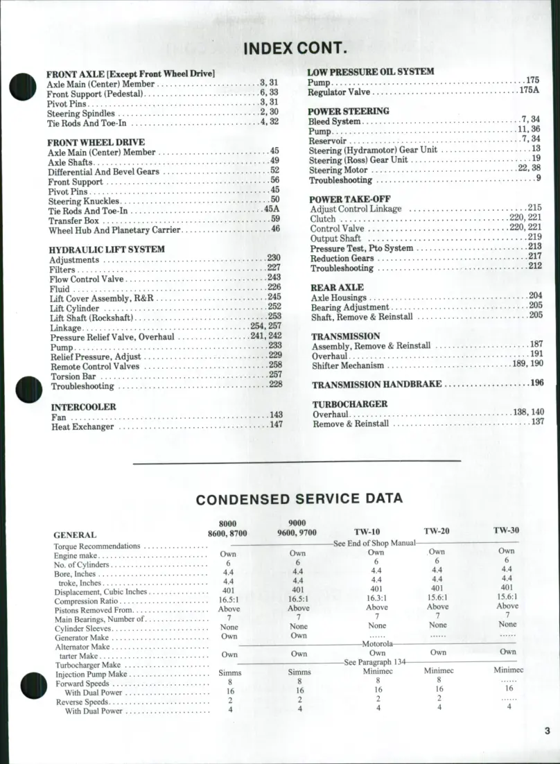 Ford Tw-10 Tw-20 Tw-30 tractor Service & Repair Manual preview page 2
