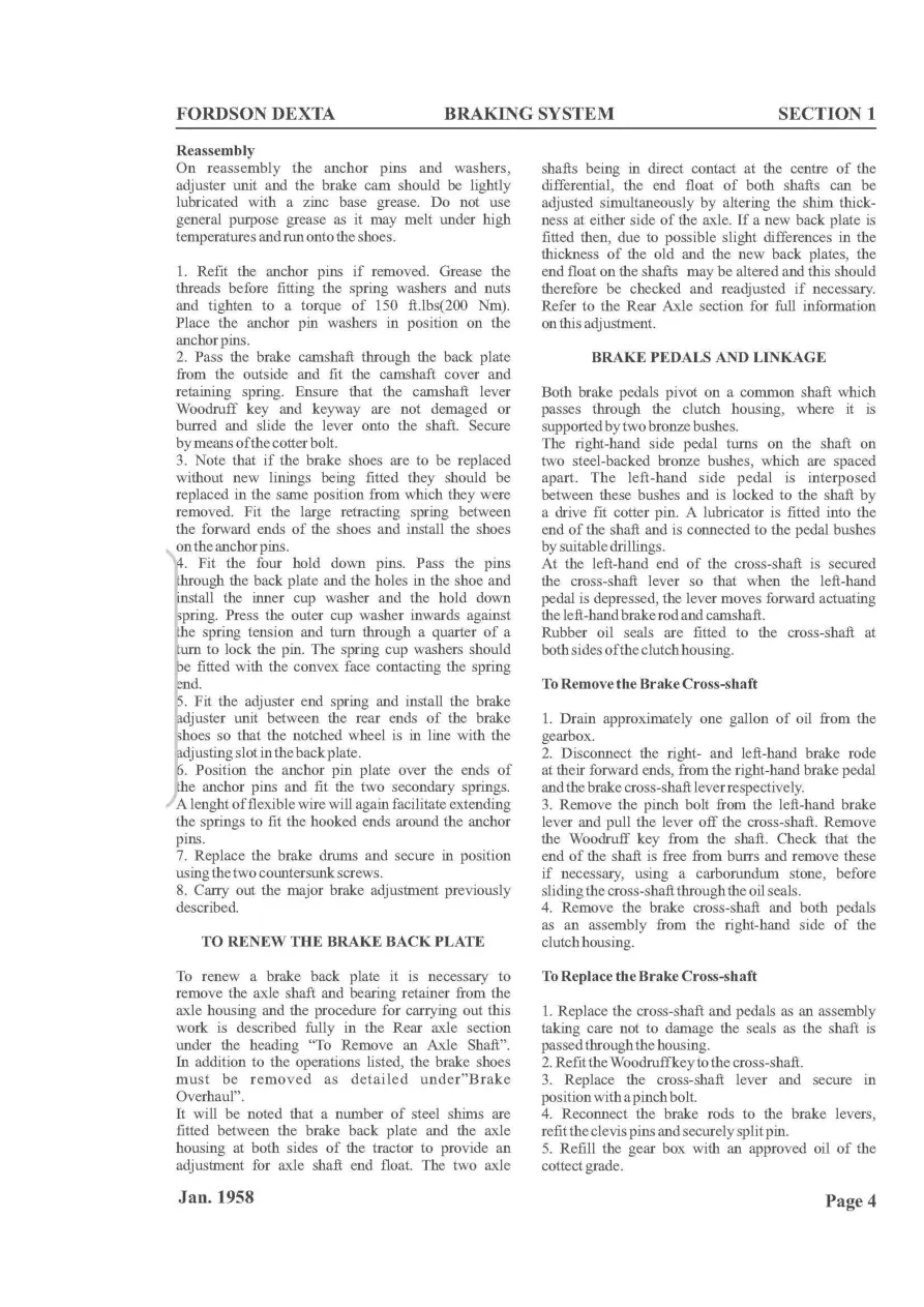 Fordson Dexta/Super Dexta Tractors Parts Manual preview page 6