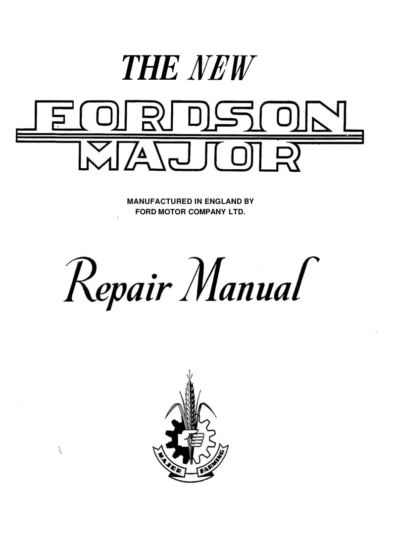 Fordson Major 1952-1958 Tractor Service & Repair Manual preview page 2