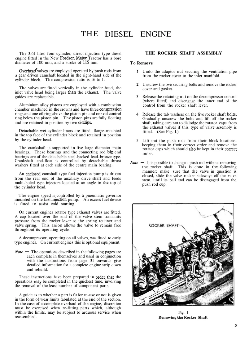 Fordson Major 1952-1958 Tractor Service & Repair Manual preview page 6