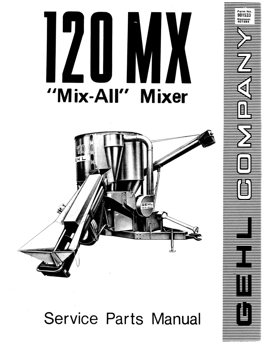 Gehl 120MX MIX-All Mixer Machine Parts Manual preview page 1