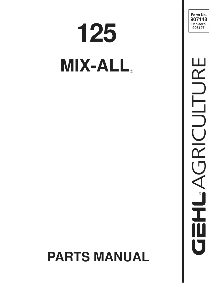 Gehl 125 MIX-All Machine Parts Manual preview page 1