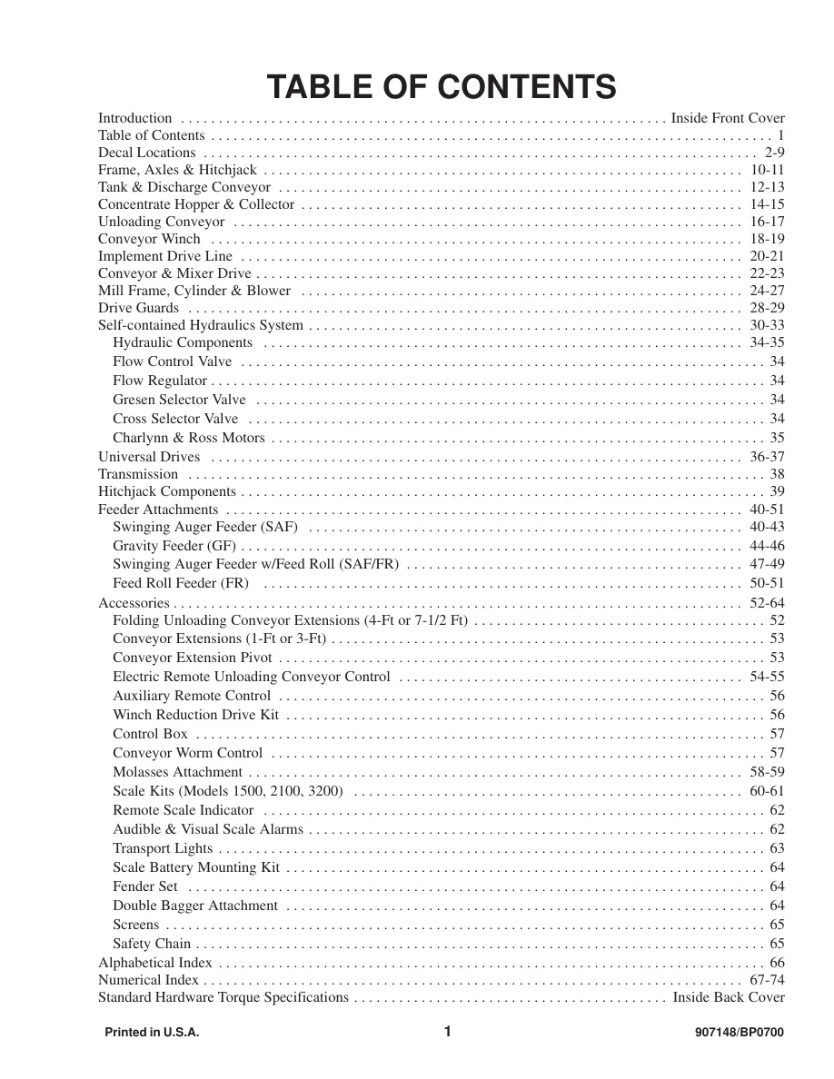 Gehl 125 MIX-All Machine Parts Manual preview page 3
