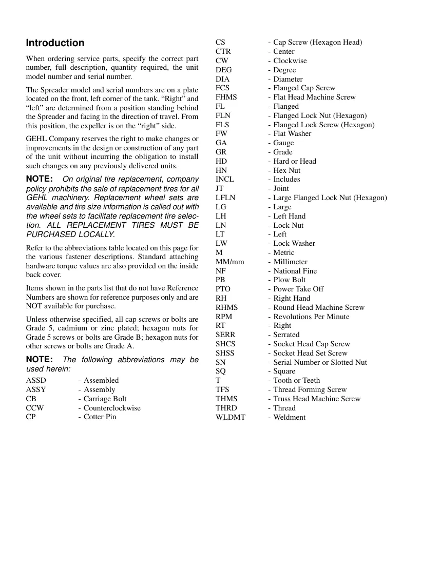 Gehl 1309 1312 1315 1322 Scavenger Manure Spreaders Parts Manual preview page 2