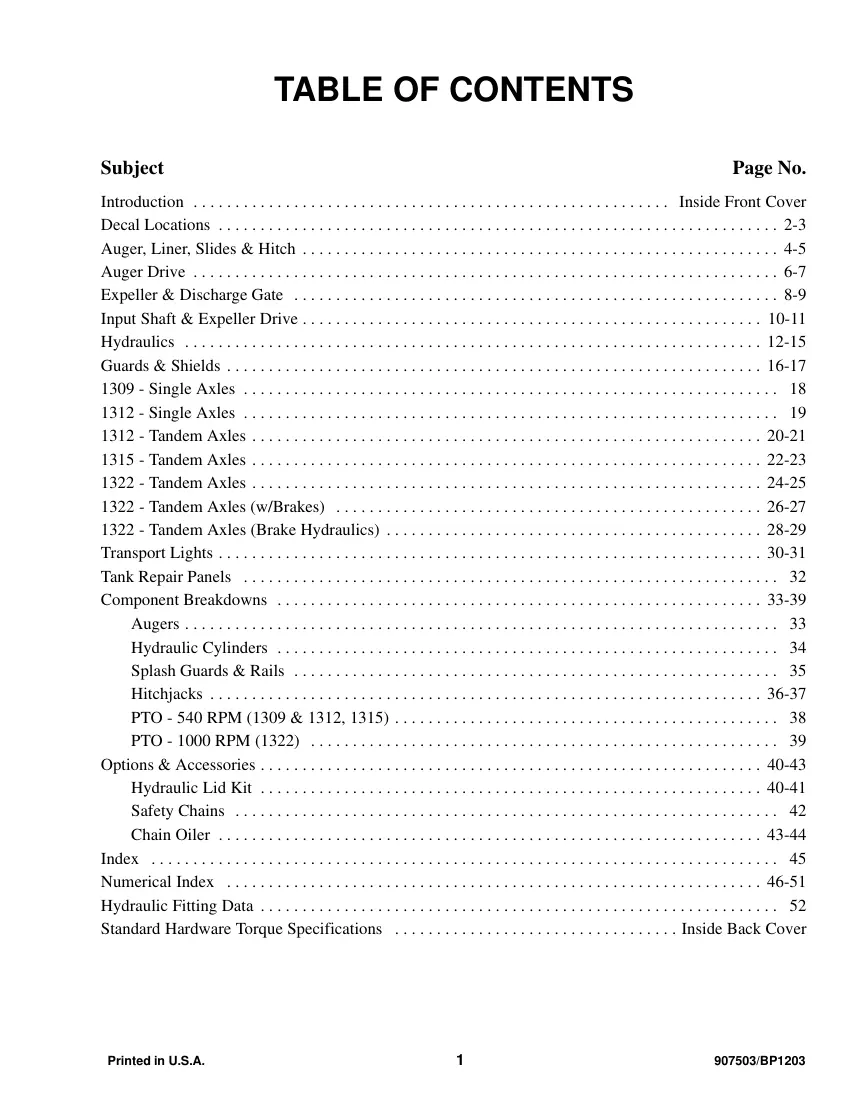 Gehl 1309 1312 1315 1322 Scavenger Manure Spreaders Parts Manual preview page 3
