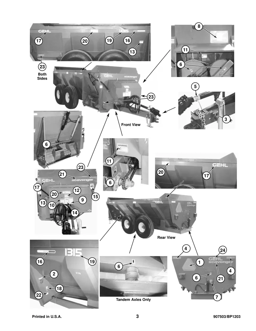 Gehl 1309 1312 1315 1322 Scavenger Manure Spreaders Parts Manual preview page 5