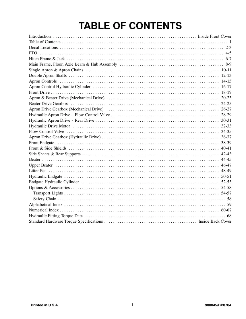 Gehl 1410 Manure Spreader Mechanical & Hydraulic Drive Parts Manual preview page 3