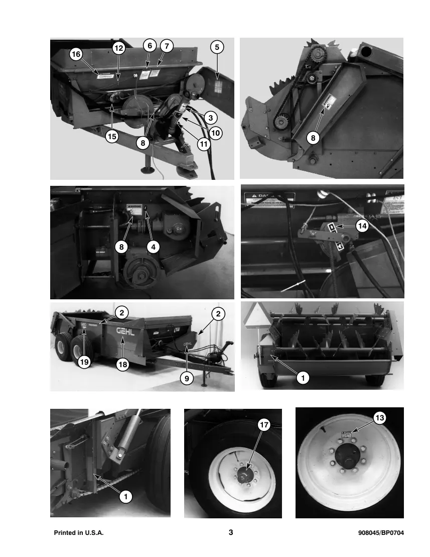 Gehl 1410 Manure Spreader Mechanical & Hydraulic Drive Parts Manual preview page 5