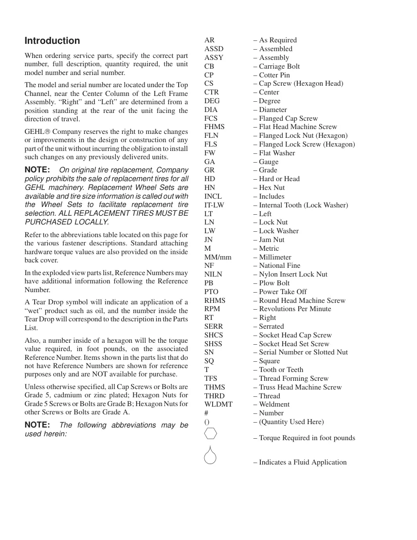Gehl 1470 Variable Chamber Round Baler Parts Manual preview page 2
