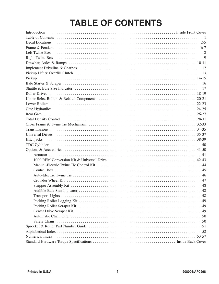 Gehl 1470 Variable Chamber Round Baler Parts Manual preview page 3
