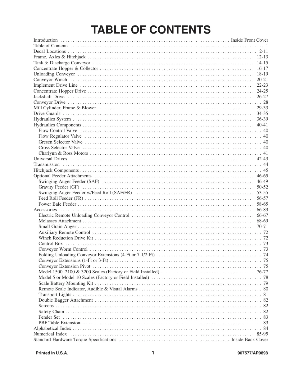 Gehl 170 Mix-all Machine Parts Manual preview page 3